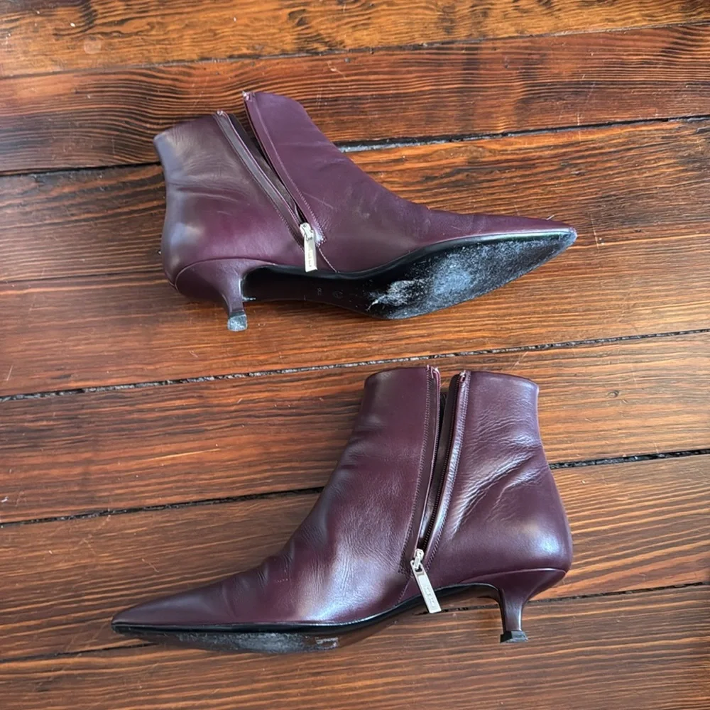 The row burgundy booties - Picture 4 of 5